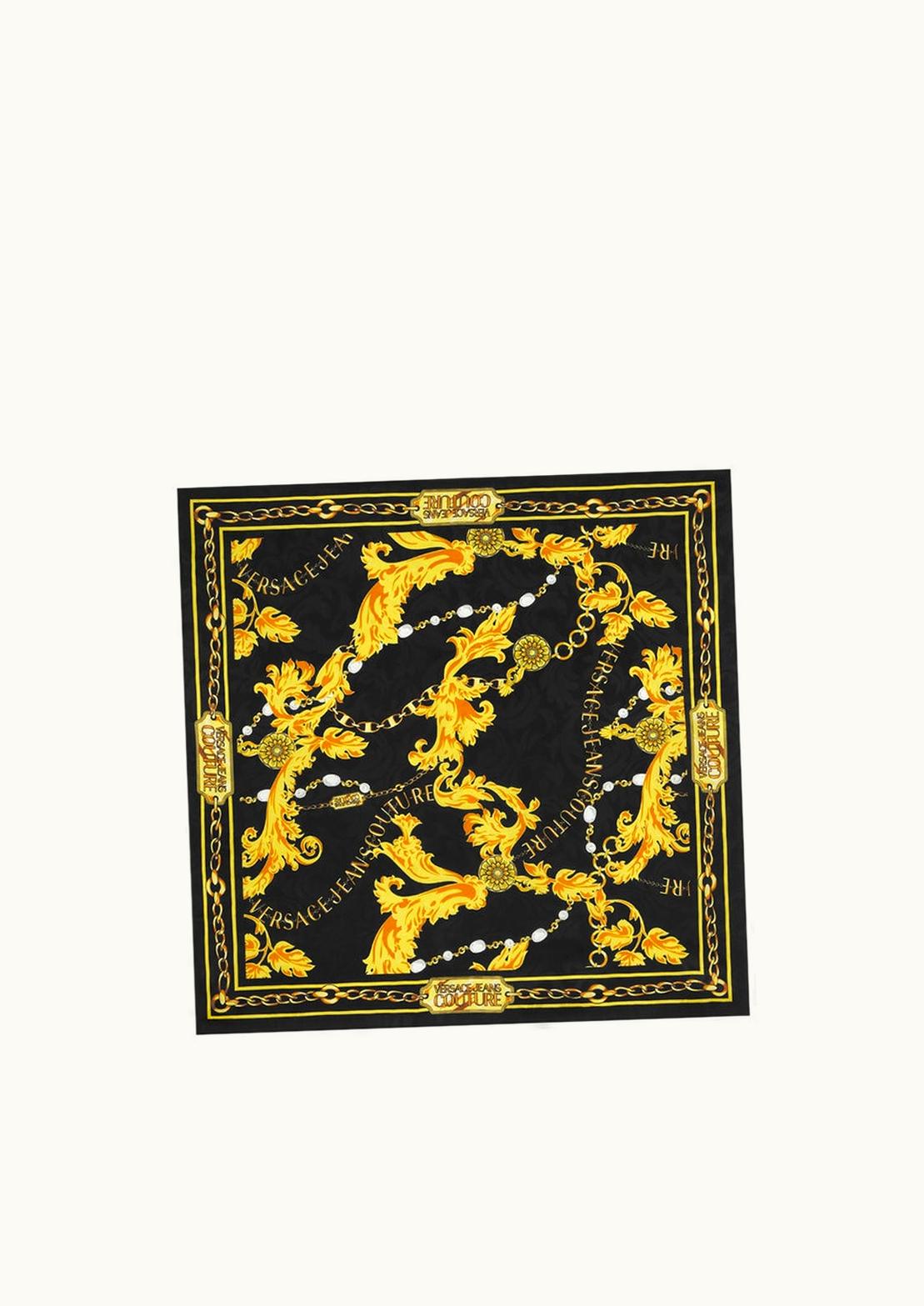 Versace Chain Couture Silk Foulard Black, Gold
