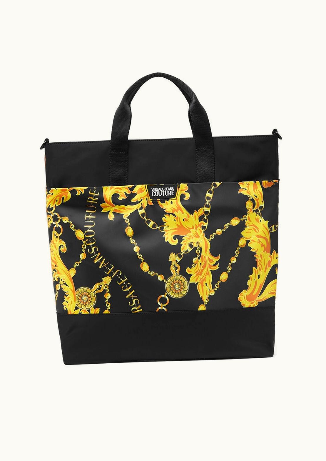 Versace Chain Couture Tote Bag Black, Gold