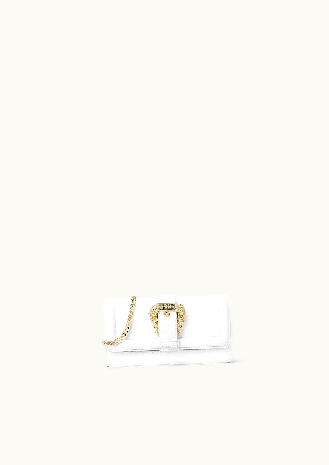 Versace Baroque1 Wallet on a Chain Clutch White