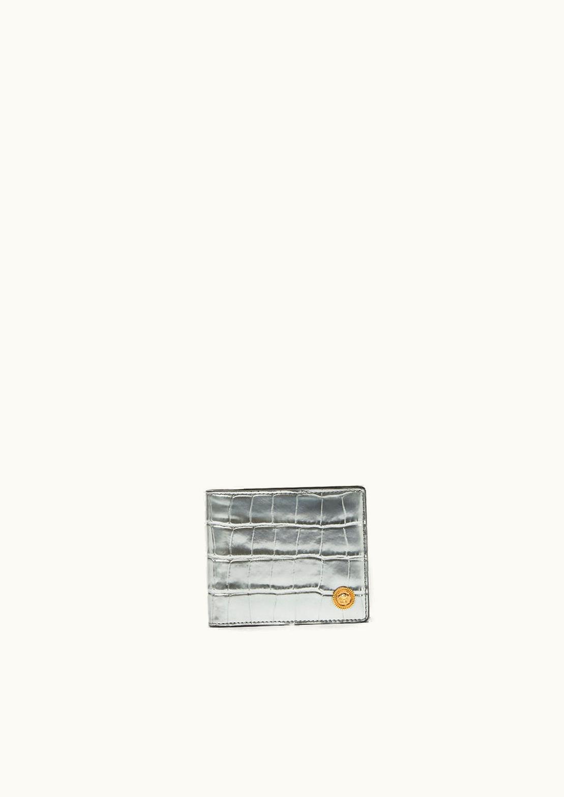 Versace Croc-Effect Medusa Biggie Wallet