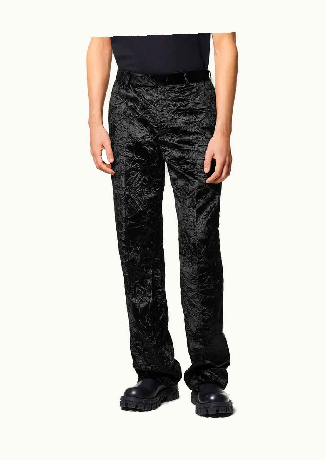 Versace Crushed Velvet Trousers Black