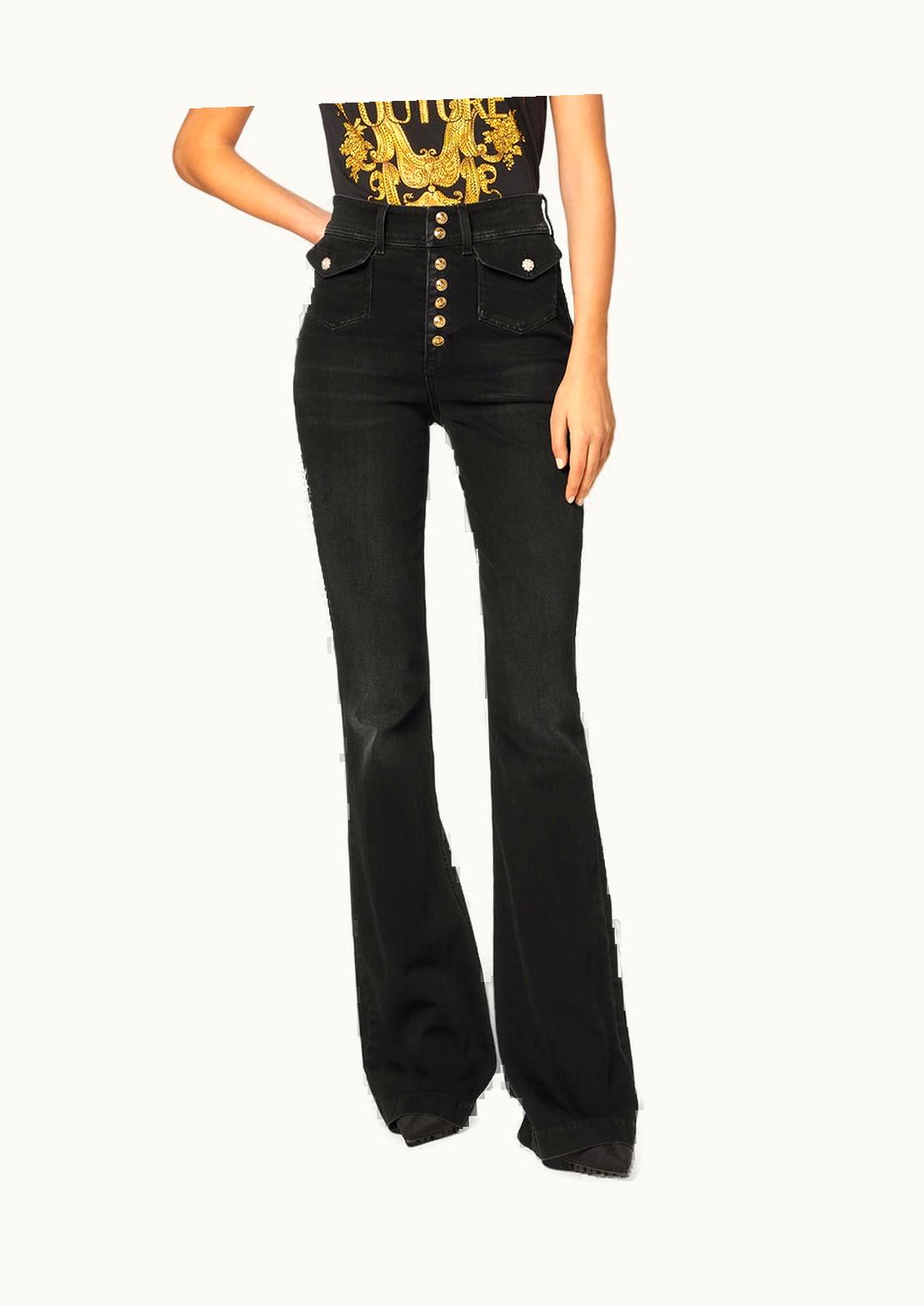 Versace Crystal Flared Jeans Black