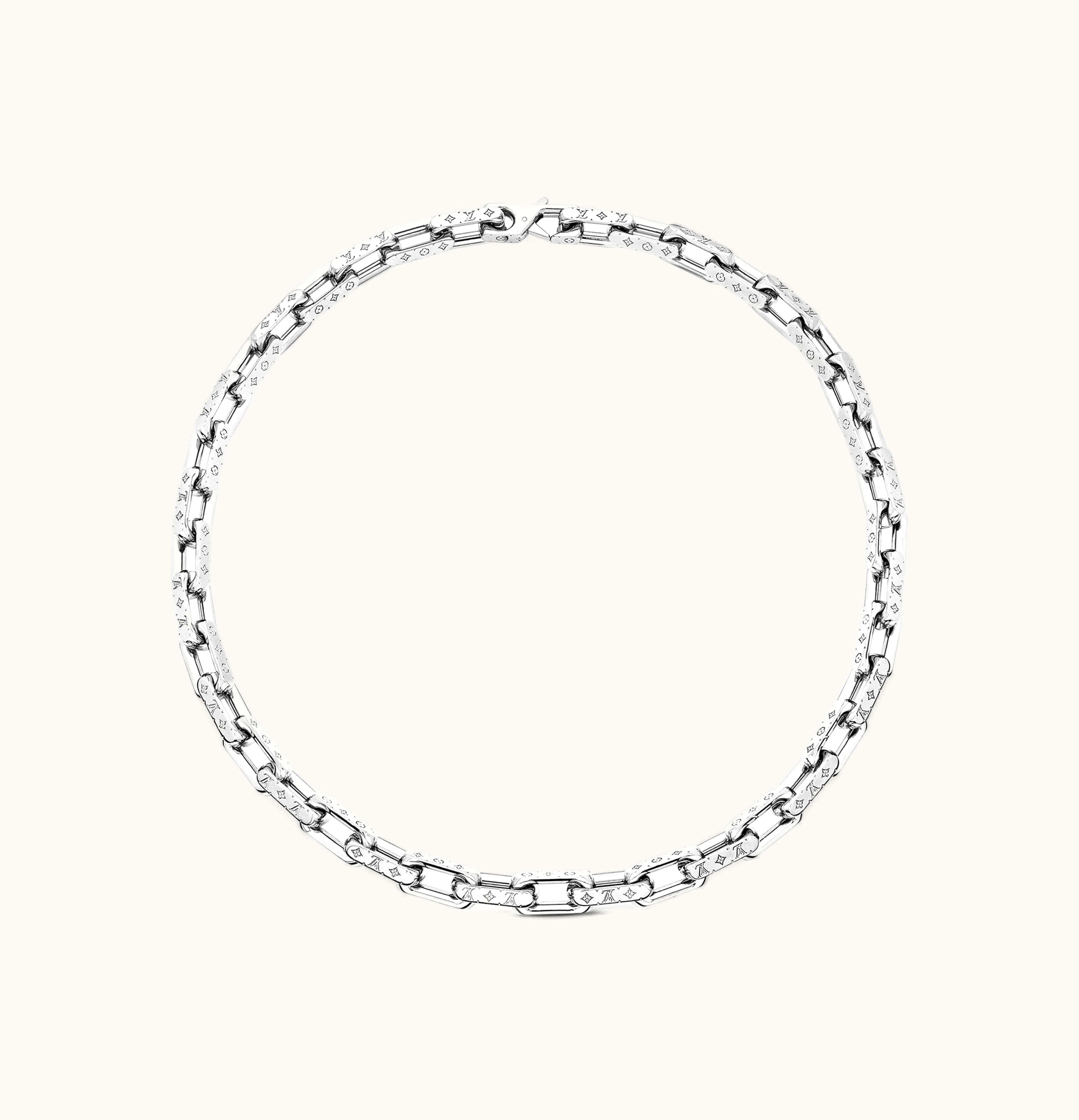 Louis Vuitton Louis Vuitton Monogram Chain Necklace Silver