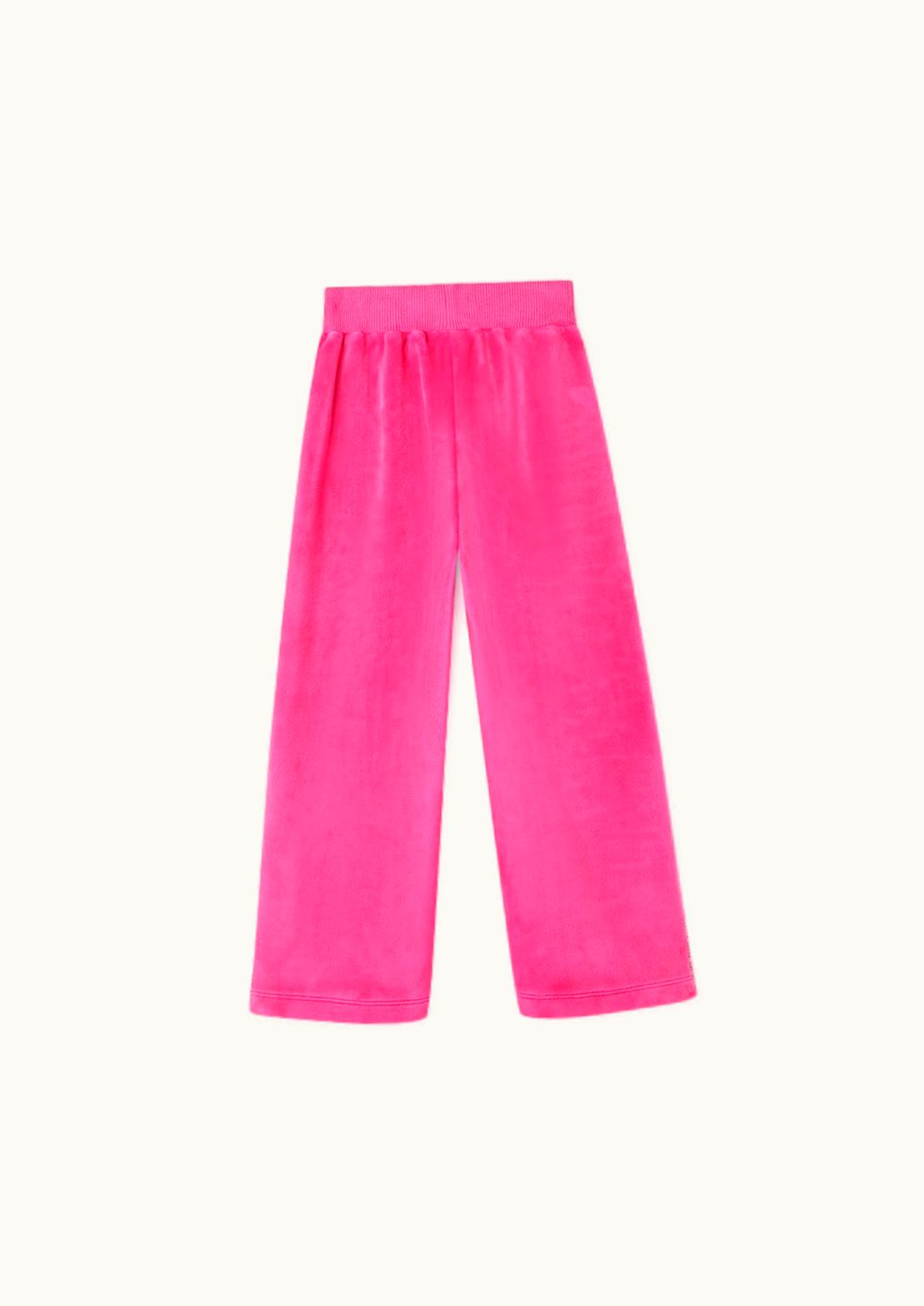 Versace Greca Kids Crystal Velvet Sweatpants Pink