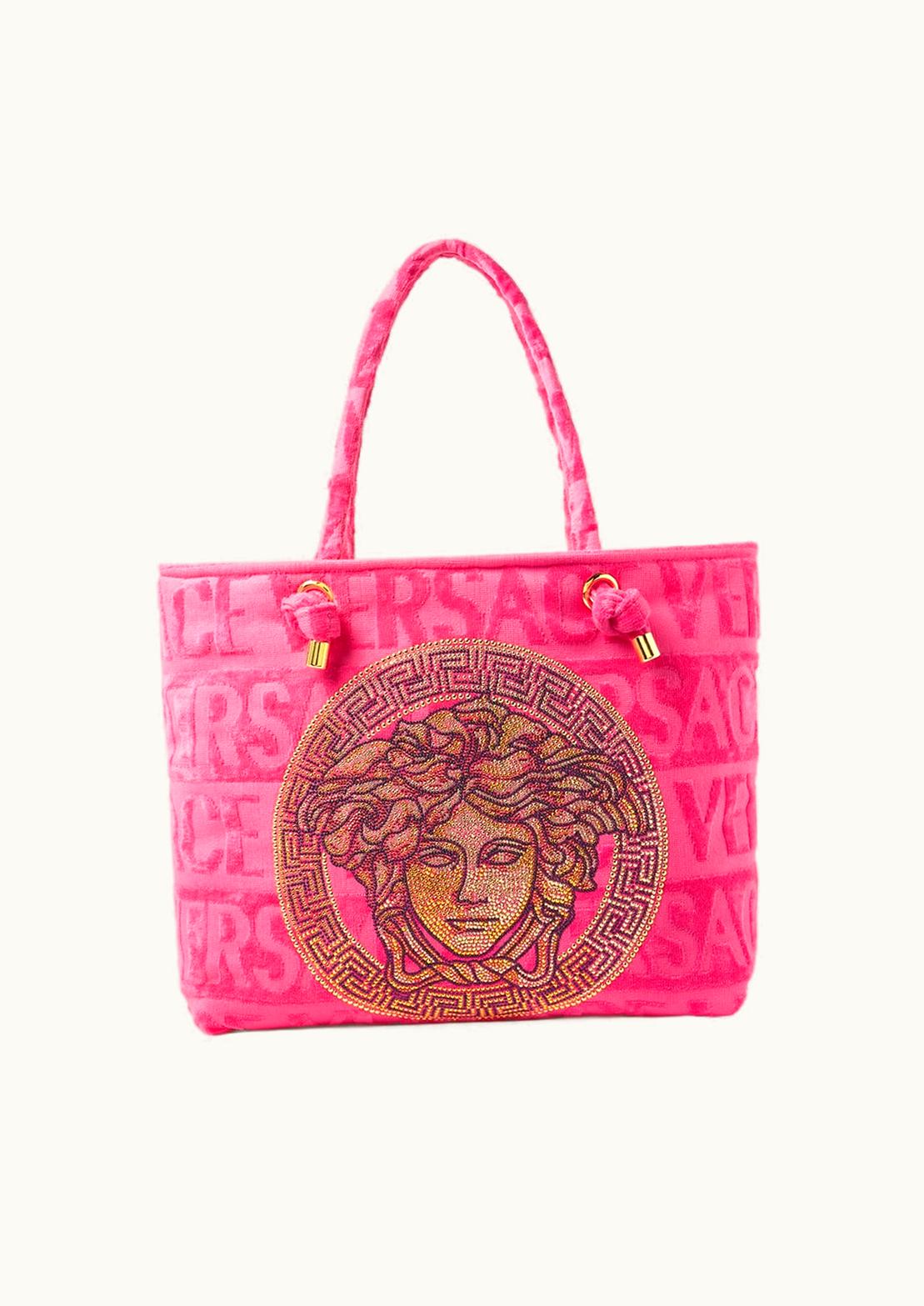 Versace Crystal Icon Towel Tote Bag Pink