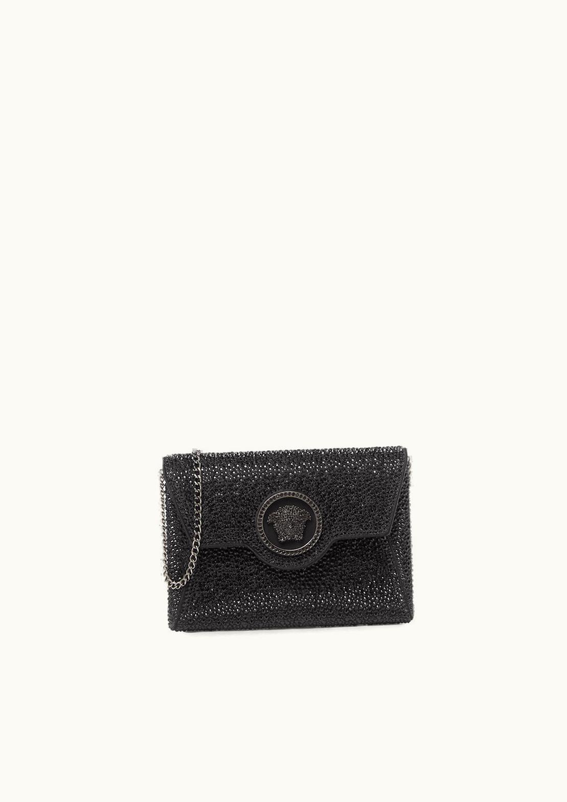 Versace Crystal La Medusa Envelope Clutch Black