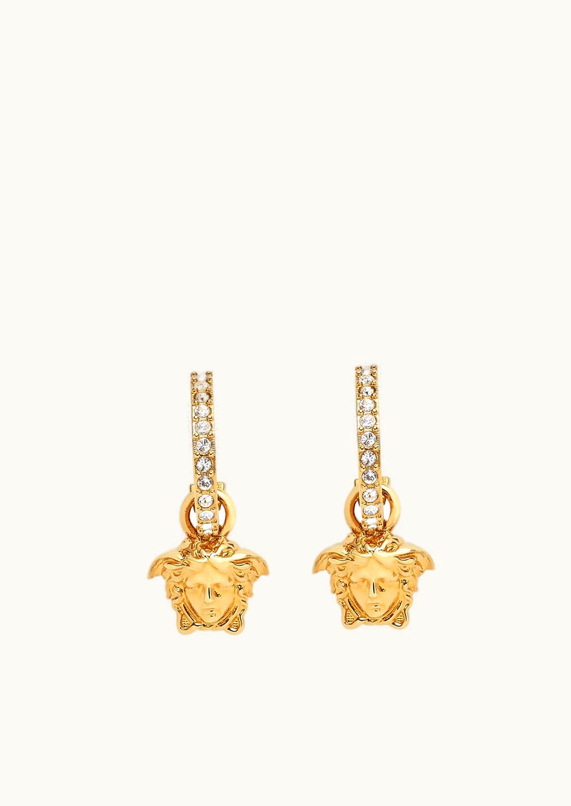 Versace Crystal La Medusa Hoop Earrings Gold