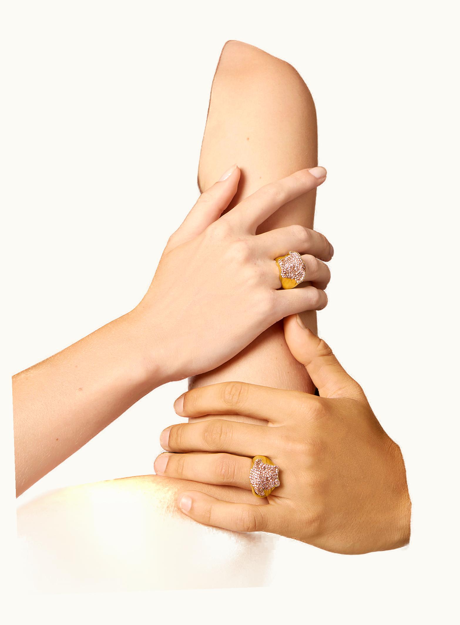 Versace Medusa Crystal Pink Gold Ring