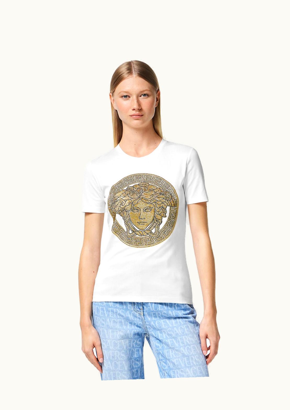 Versace Crystal La Medusa T-Shirt White, Print