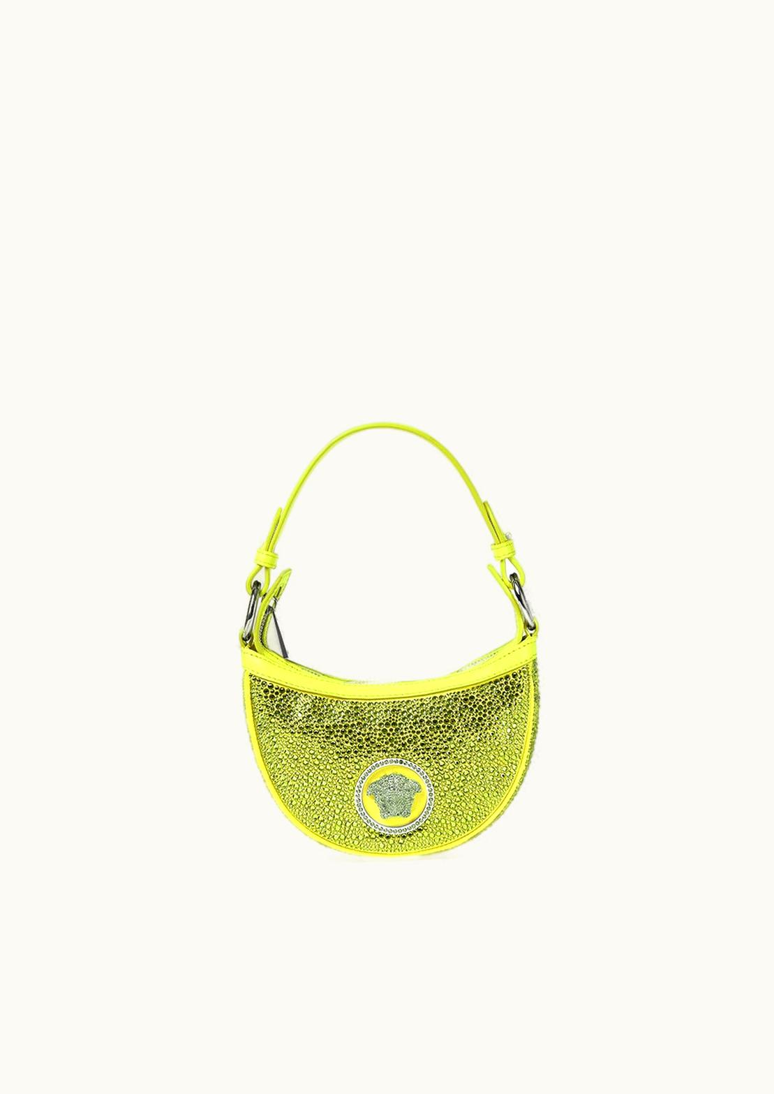 Versace Crystal Repeat Mini Hobo Bag Yellow