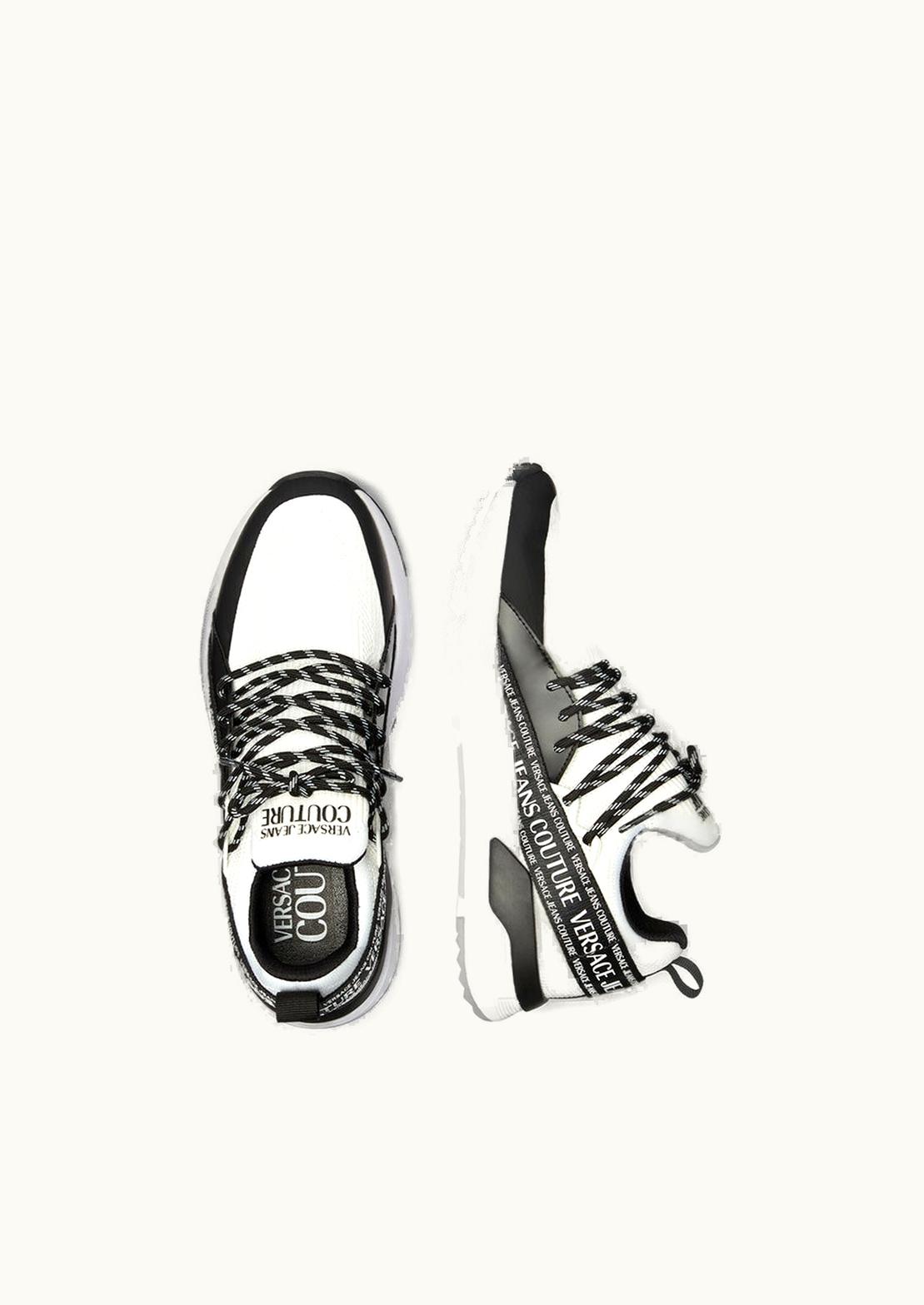 Versace Dynamic Logo Trainers Black, White