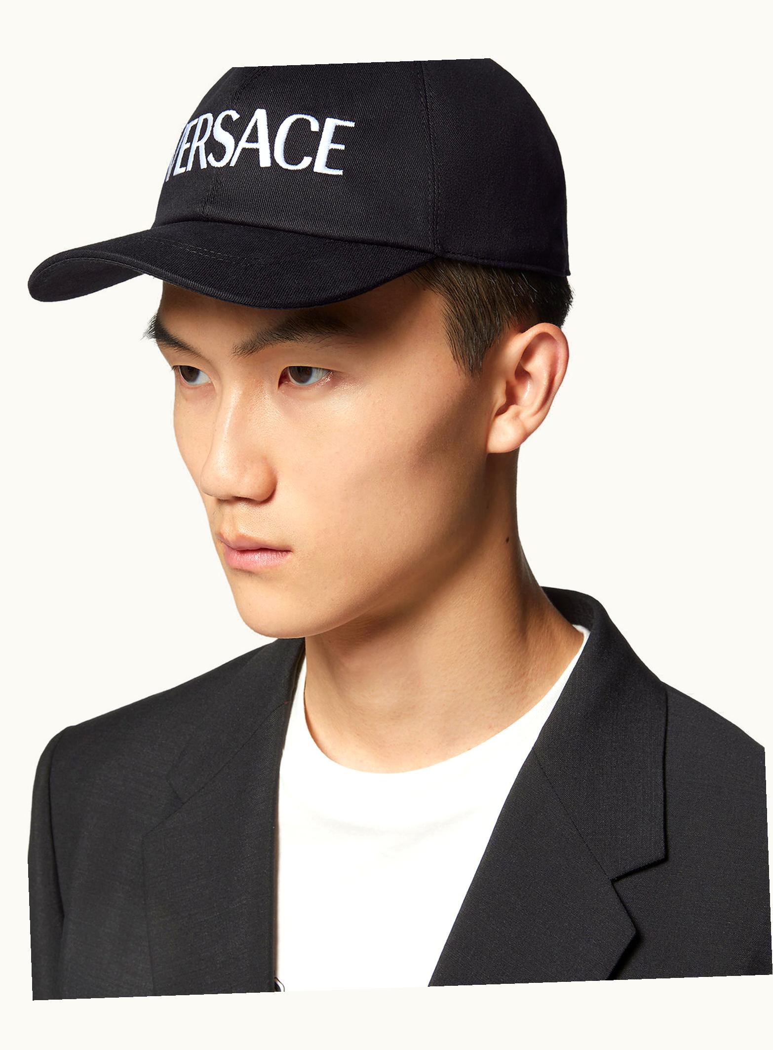Versace Embroidered Logo Cap Black