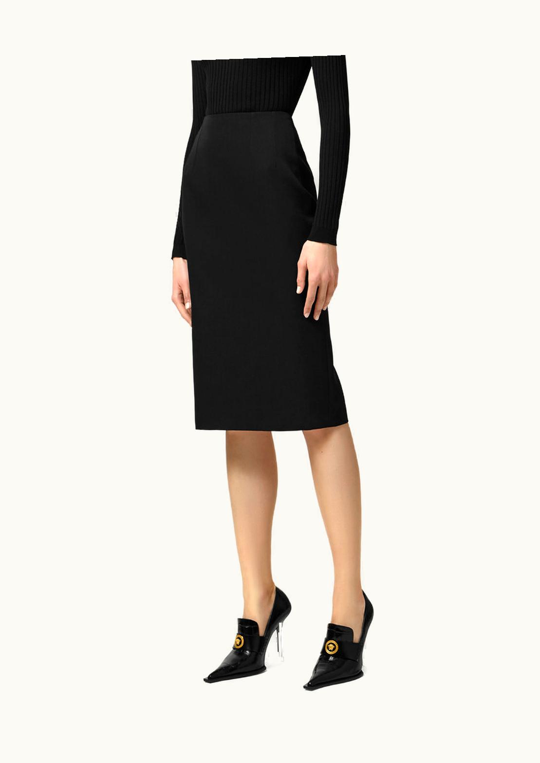 Versace Versace Grain De Poudre Pencil Midi Skirt Black