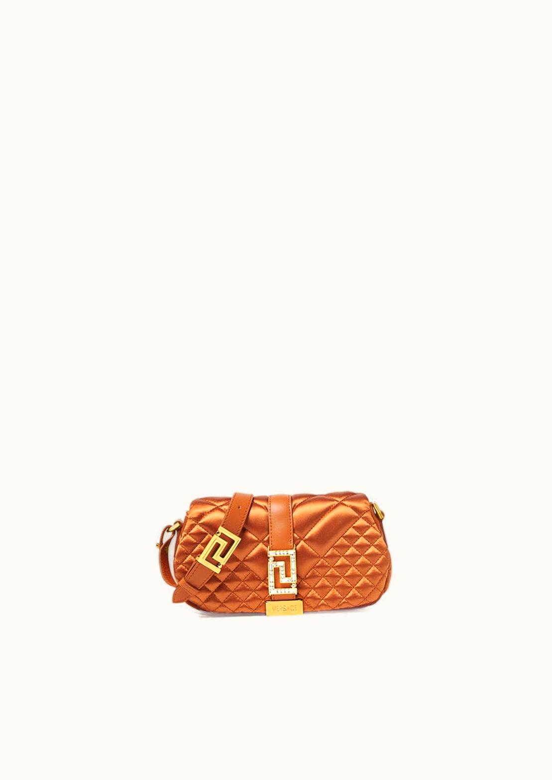 Versace Versace Greca Goddess Satin Mini Bag Orange