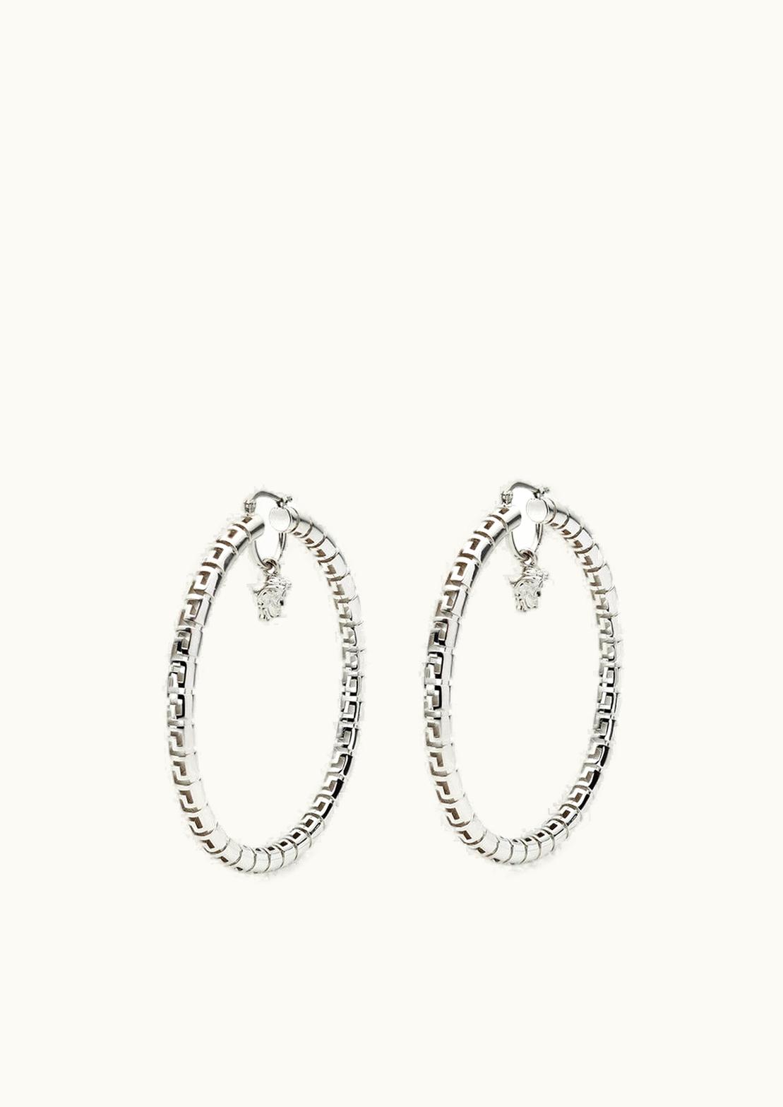 Versace Versace Greca Hoop Earrings Silver