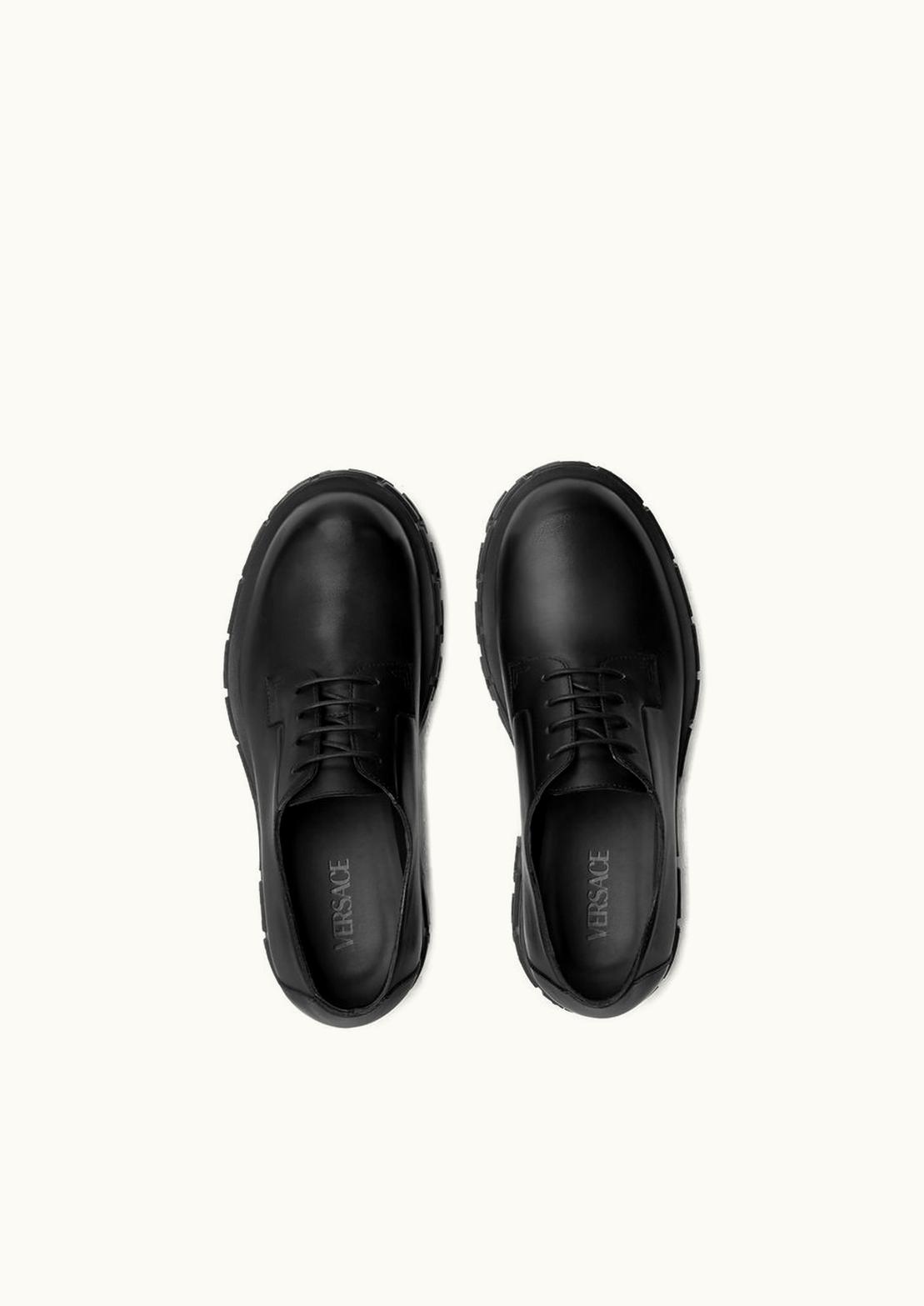Versace Versace Greca Portico Lug Sole Derby Shoes Black