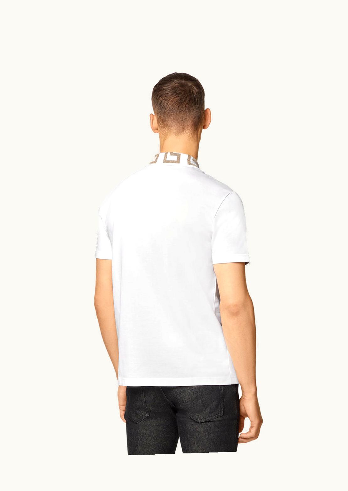Versace Versace Greca Short-Sleeved Polo Shirt White