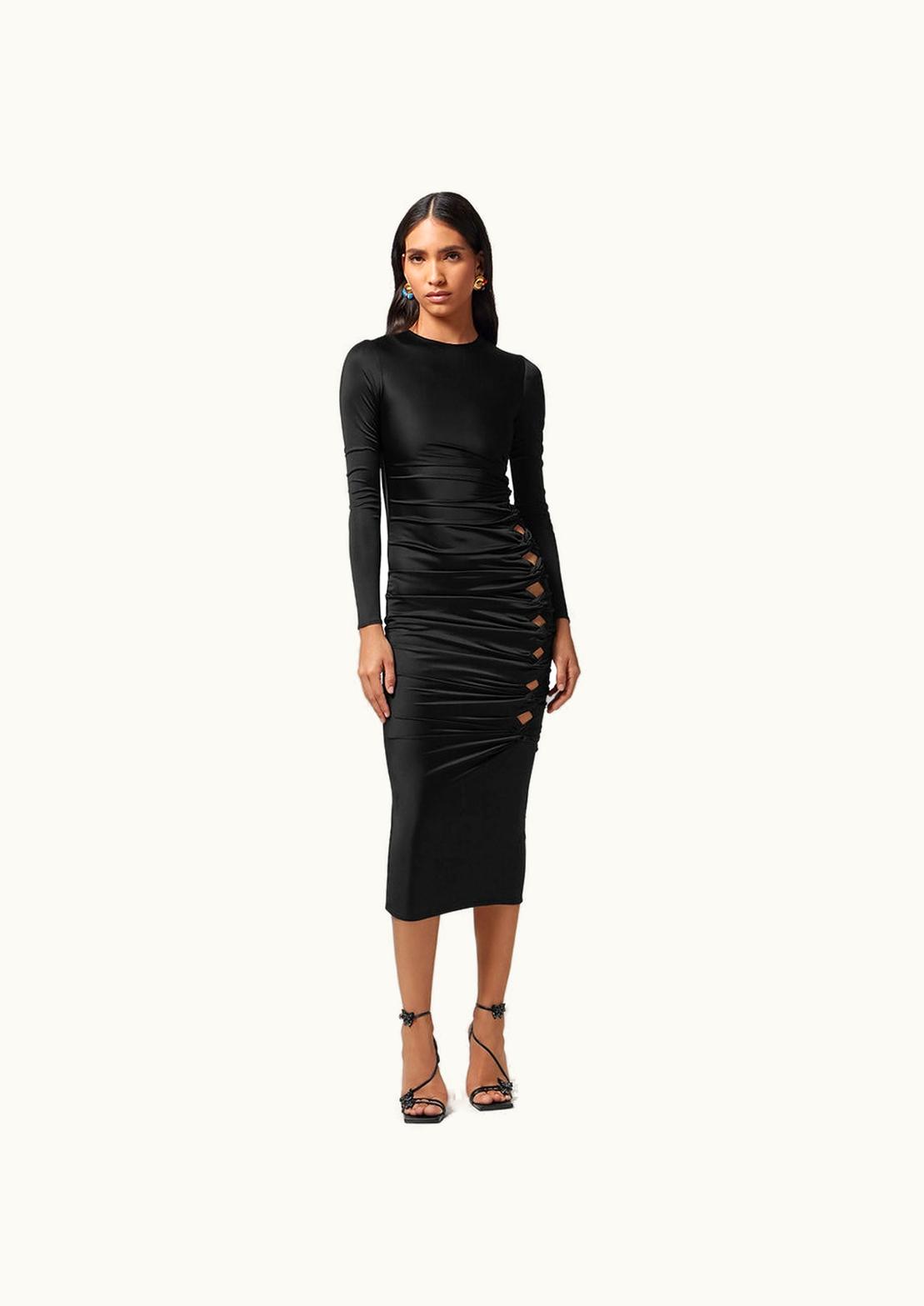 Versace Versace Knotted Midi Dress Black