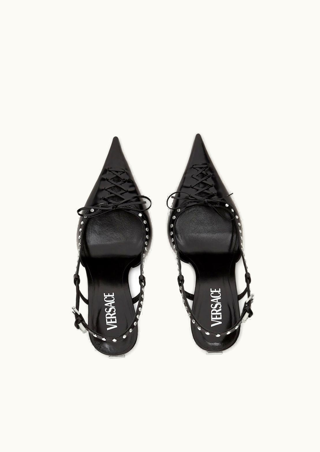 Versace Versace Studded Lace-Up Stiletto Pumps Black