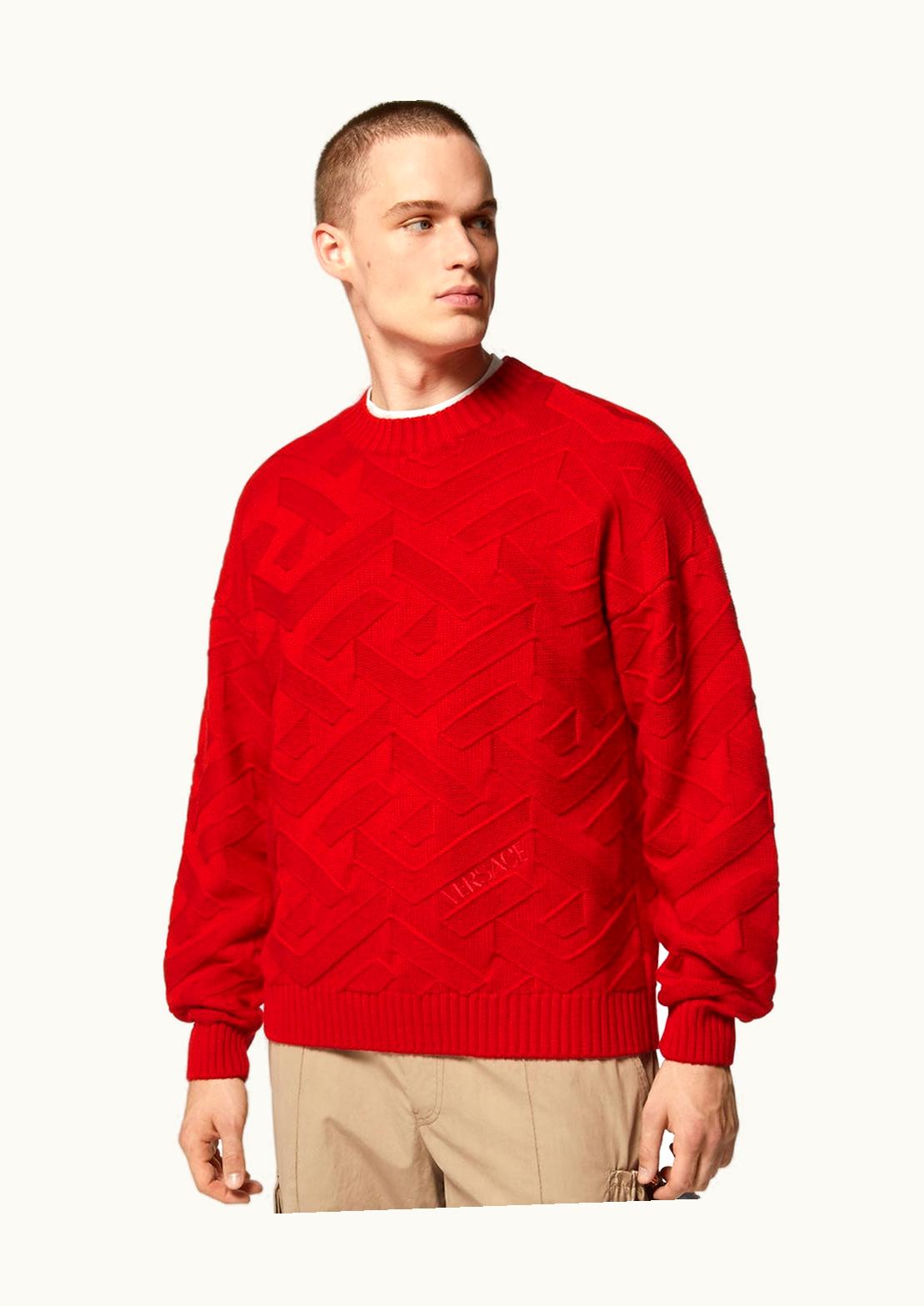 Versace Versace La Greca Knit Jumper Red