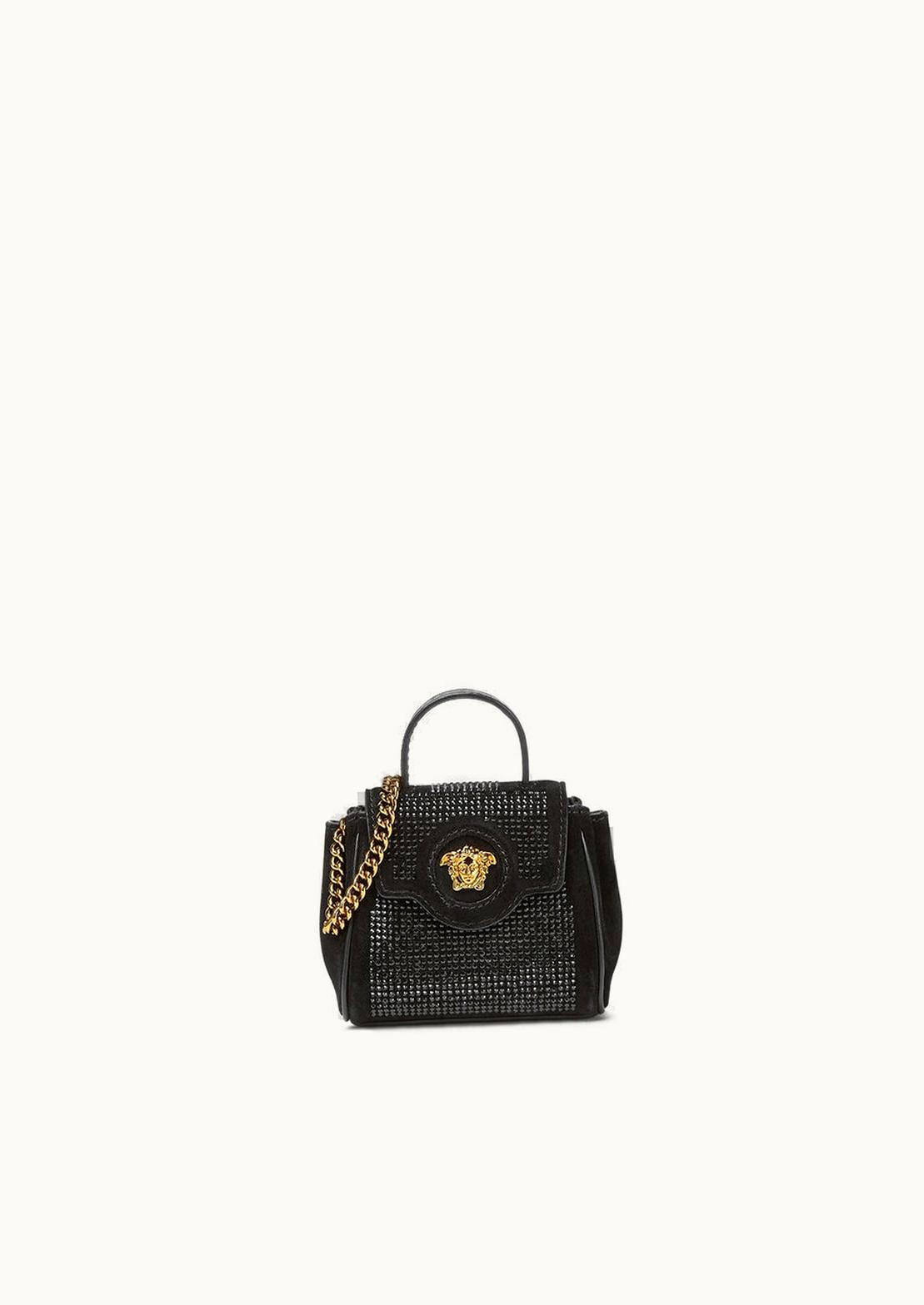 Versace Versace La Medusa Crystal Micro Bag Black, Gold