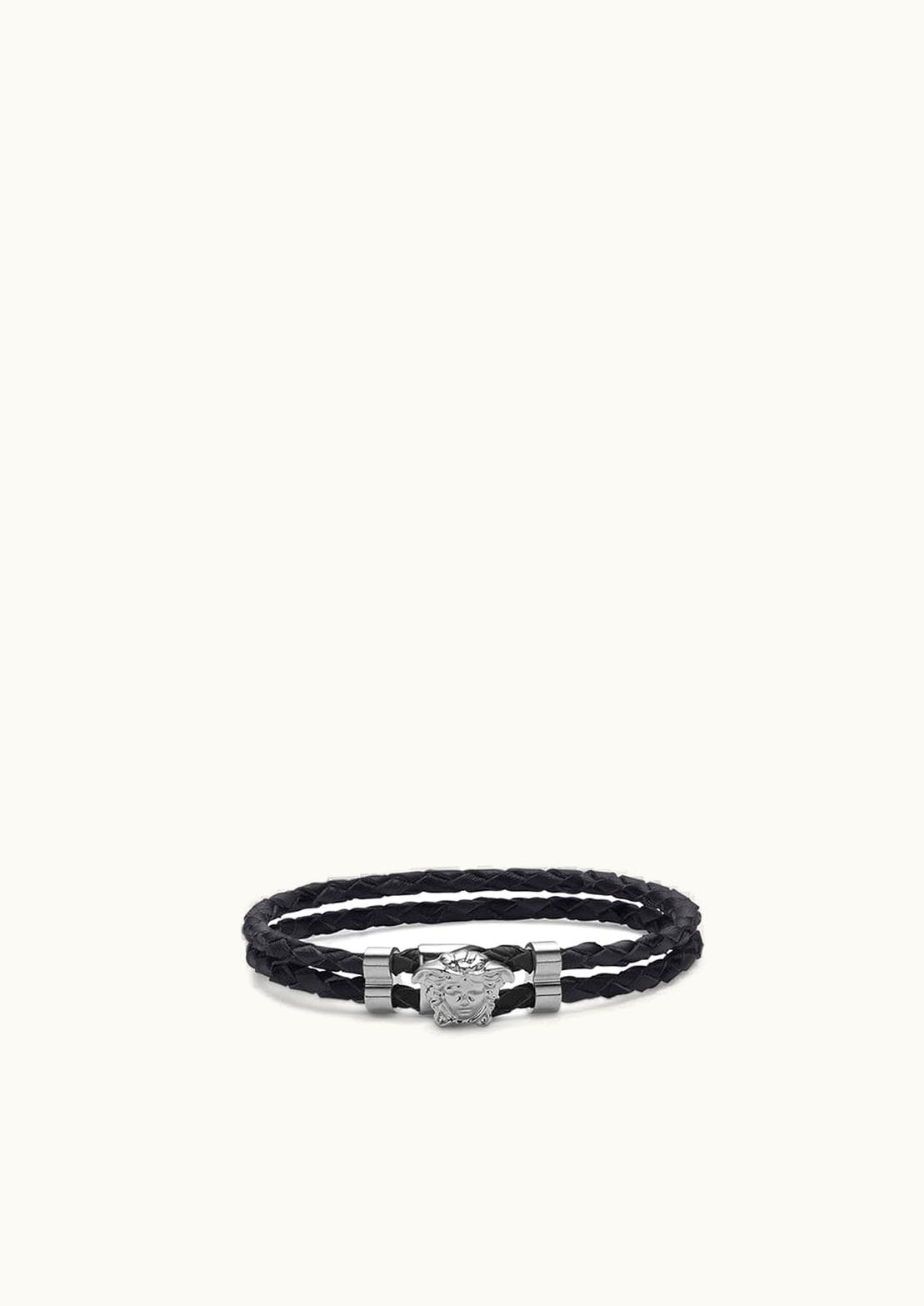 Versace Versace La Medusa Leather Bracelet Black