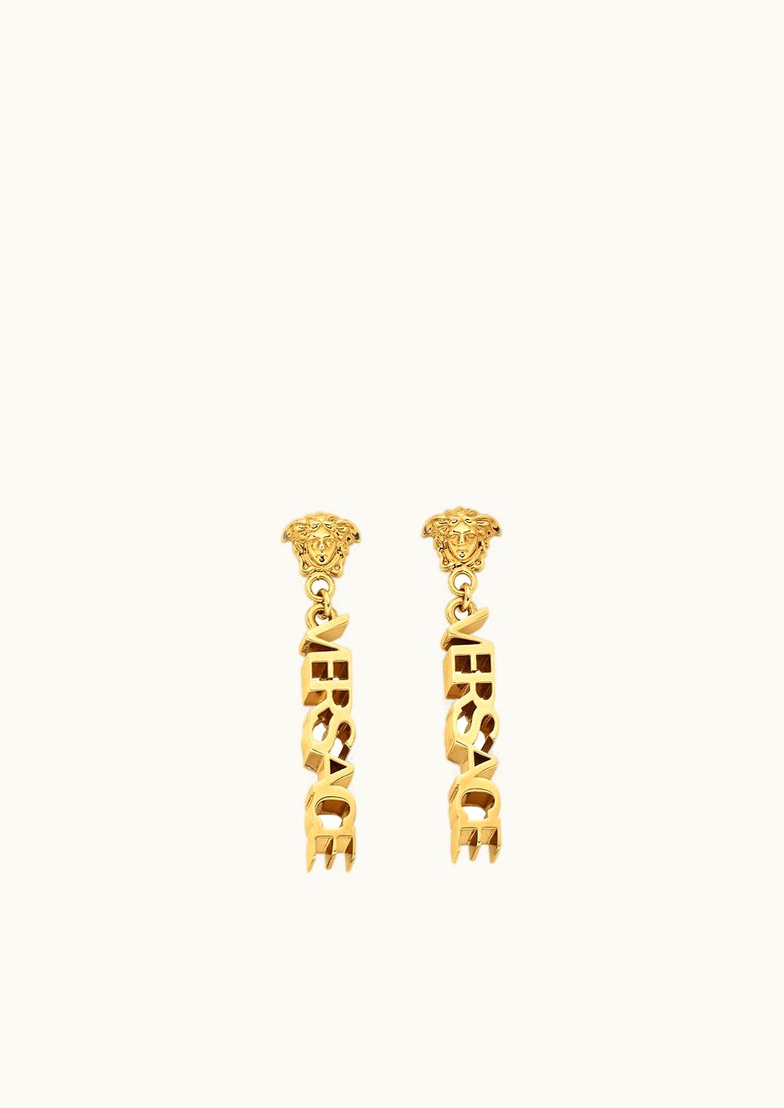 Versace Versace La Medusa Logo Drop Earrings Gold