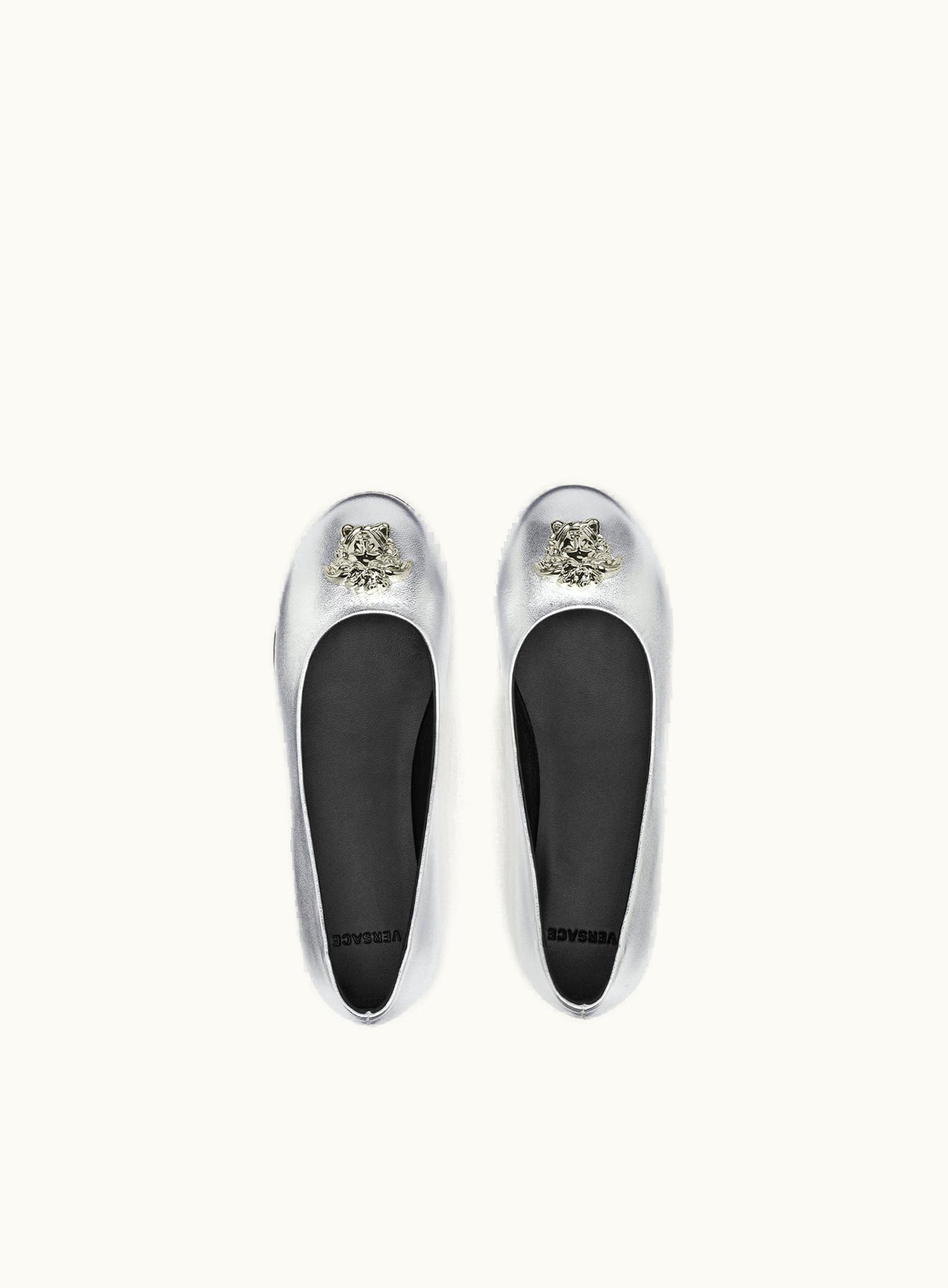 Versace Versace La Medusa Metallic Kids Ballerinas Silver