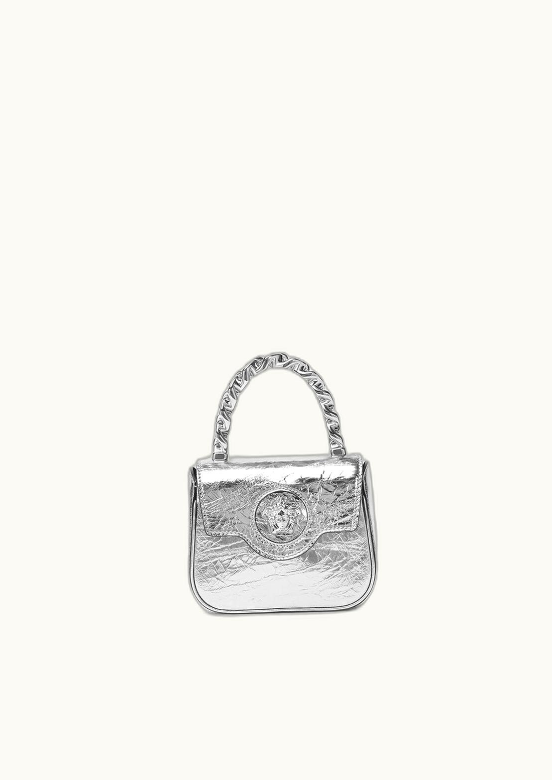 Versace Versace La Medusa Metallic Mini Bag Silver