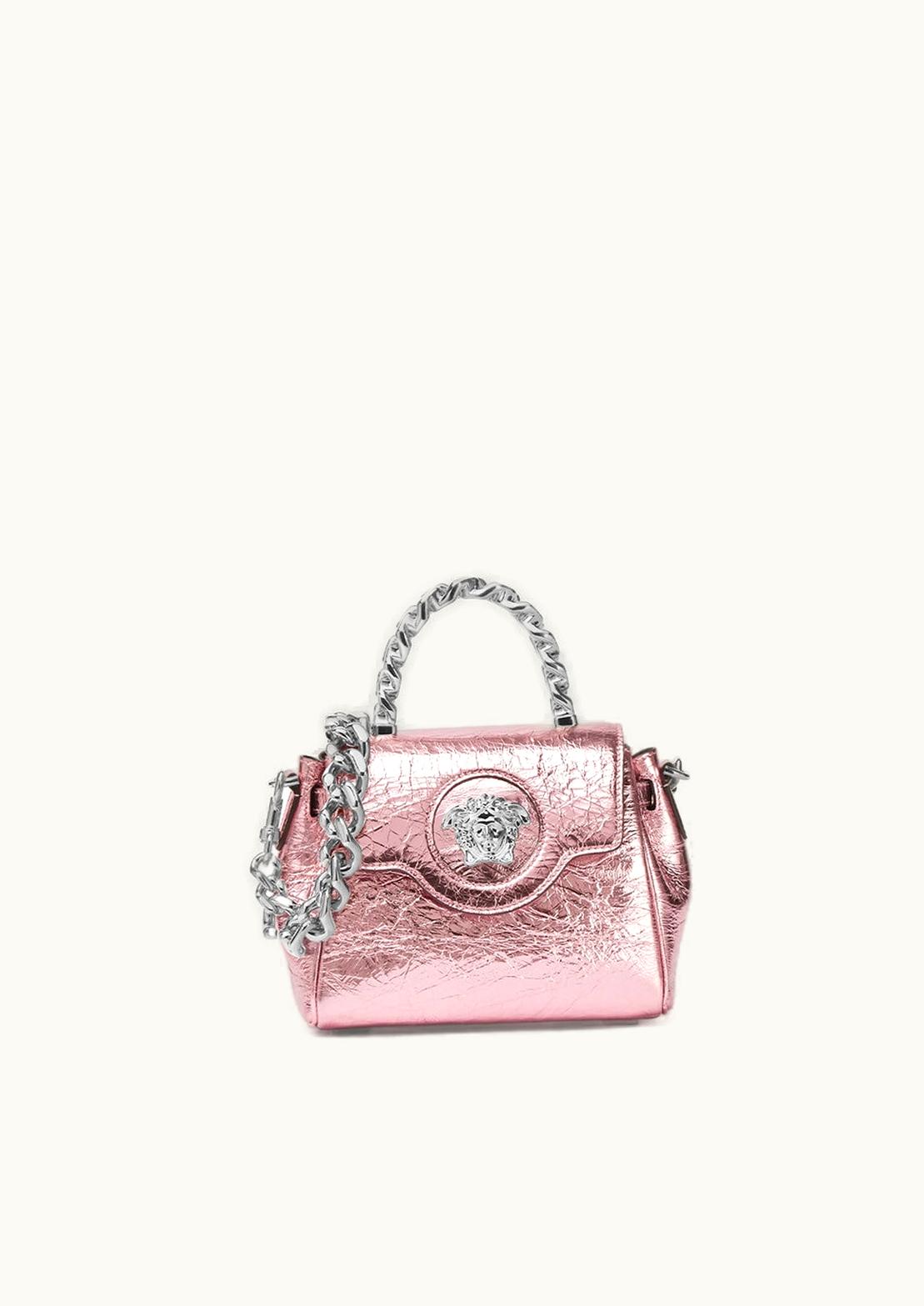 Versace Versace La Medusa Metallic Small Handbag Pink