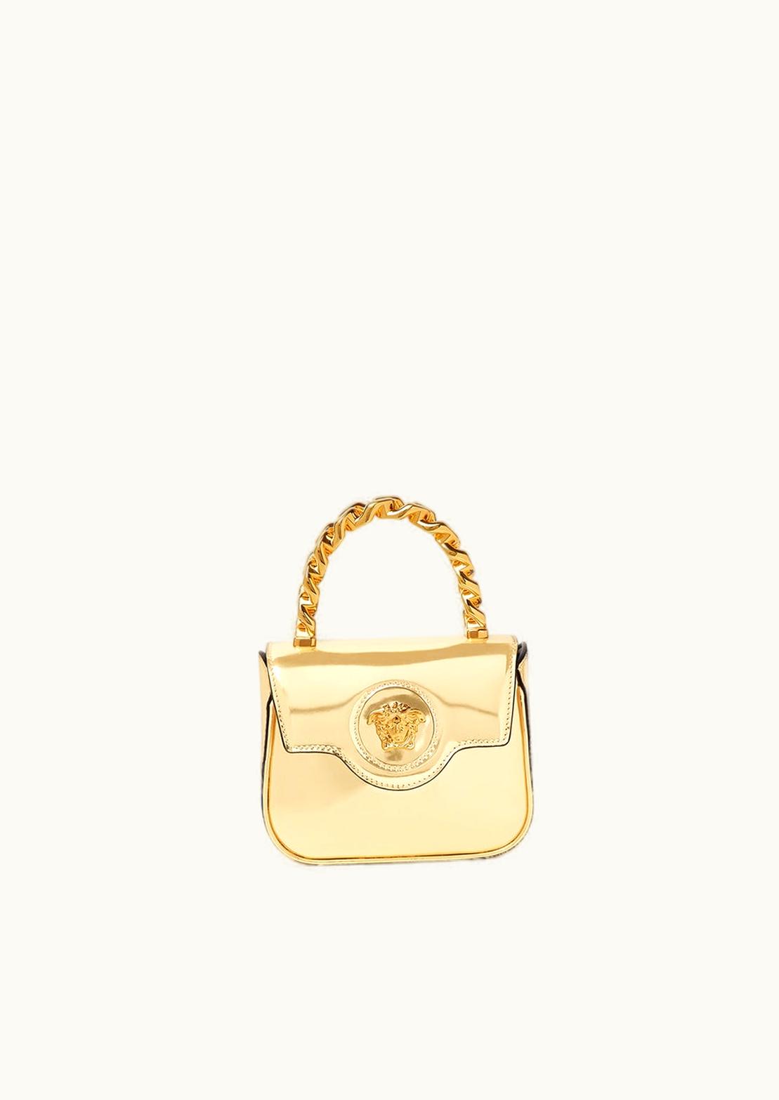 Versace Versace La Medusa Patent Mini Bag Gold