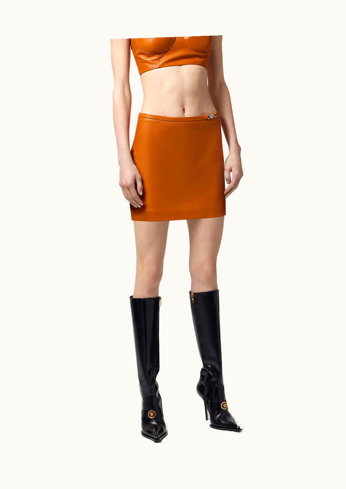 Versace Versace Leather Mini Skirt Orange