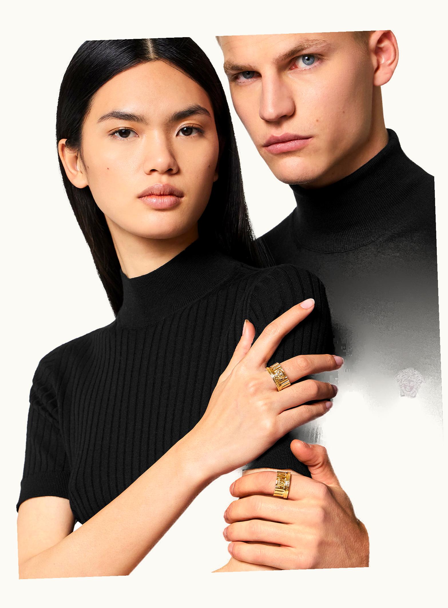 Versace Versace Le Colonne Medusa Wide Band Ring Gold