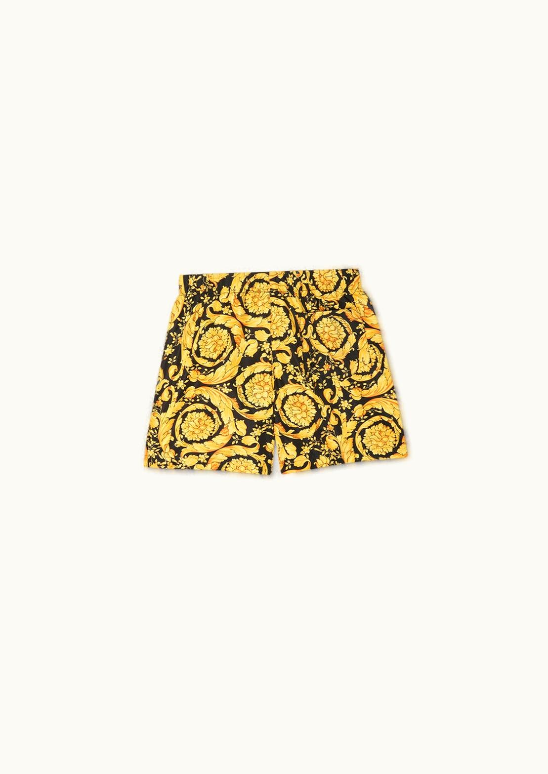 Versace Versace Logo Barocco Kids Swim Shorts Black, Print