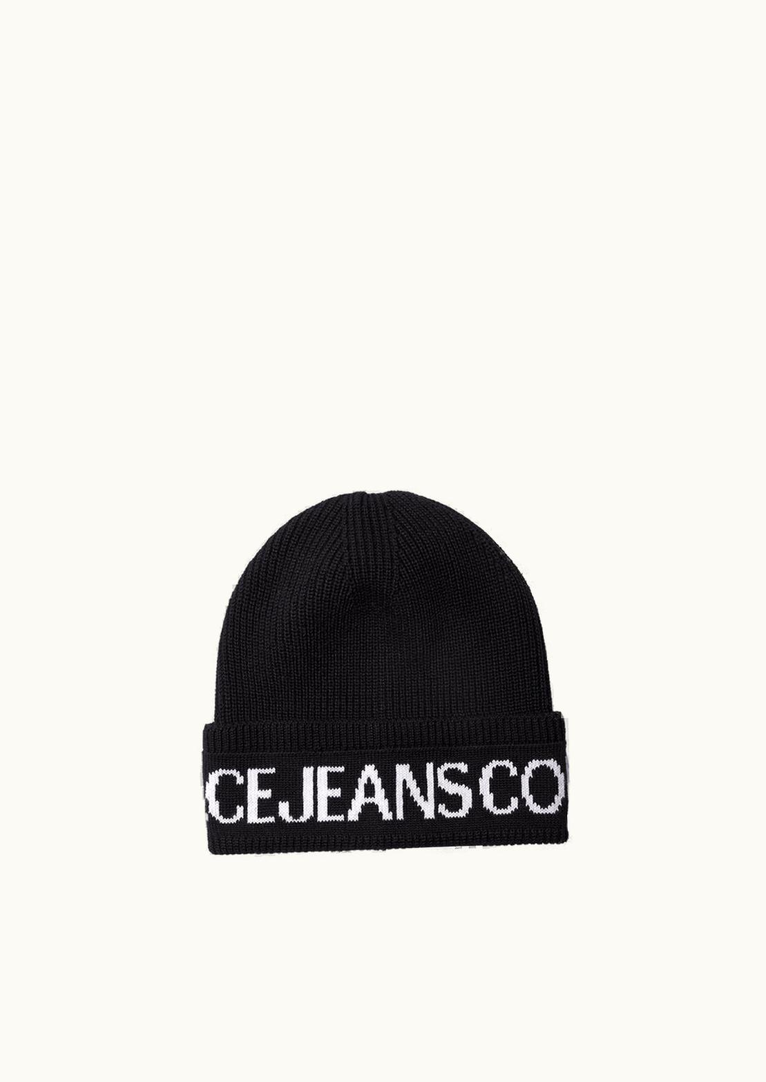 Versace Versace Logo Beanie Print, Black