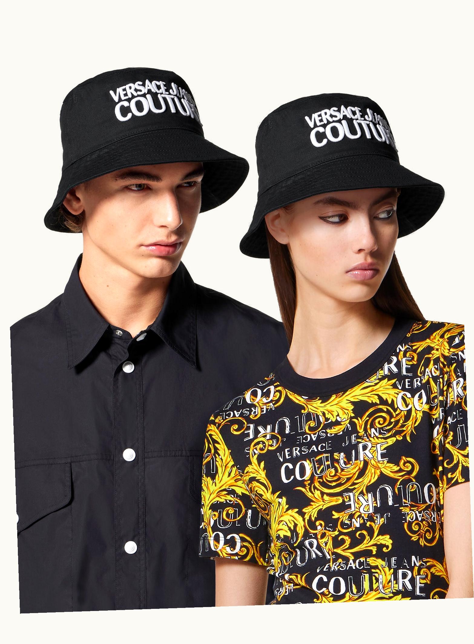 Versace Versace Logo Bucket Hat Black, Print