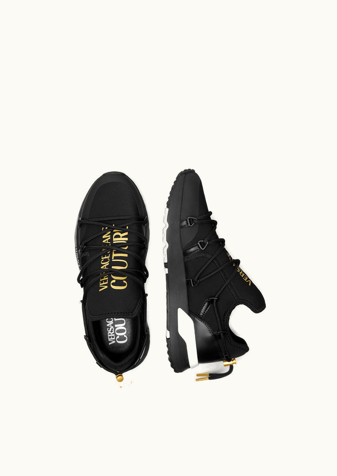 Versace Versace Logo Dynamic Trainers Black, Gold