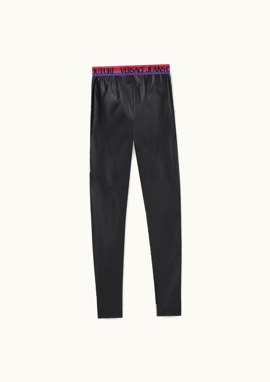 Versace Versace Luxe Satin Logo Waistband Leggings Black