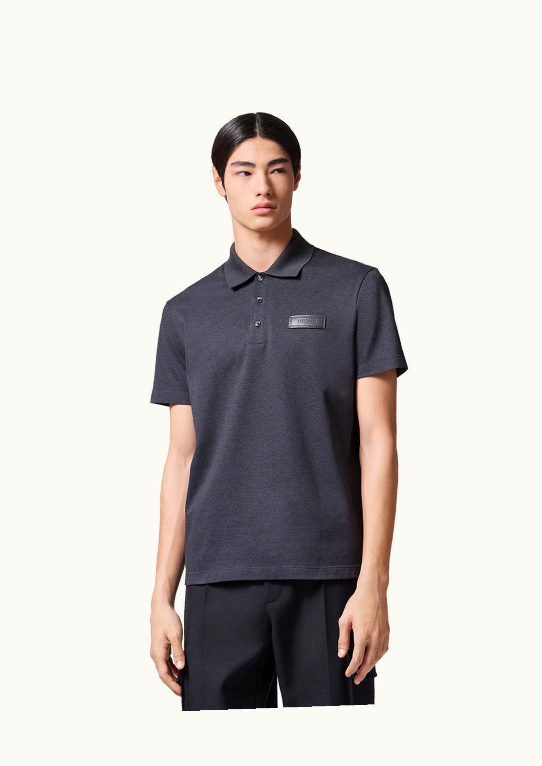 Versace Versace Logo Short-Sleeved Polo Shirt Gray