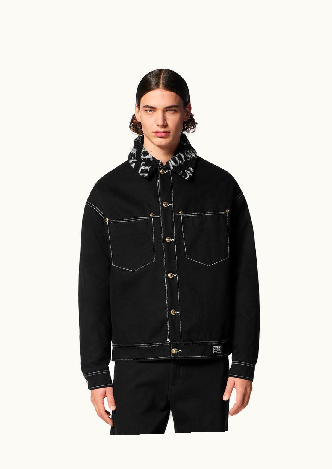 Versace Versace Logo Teddy Denim Jacket Black