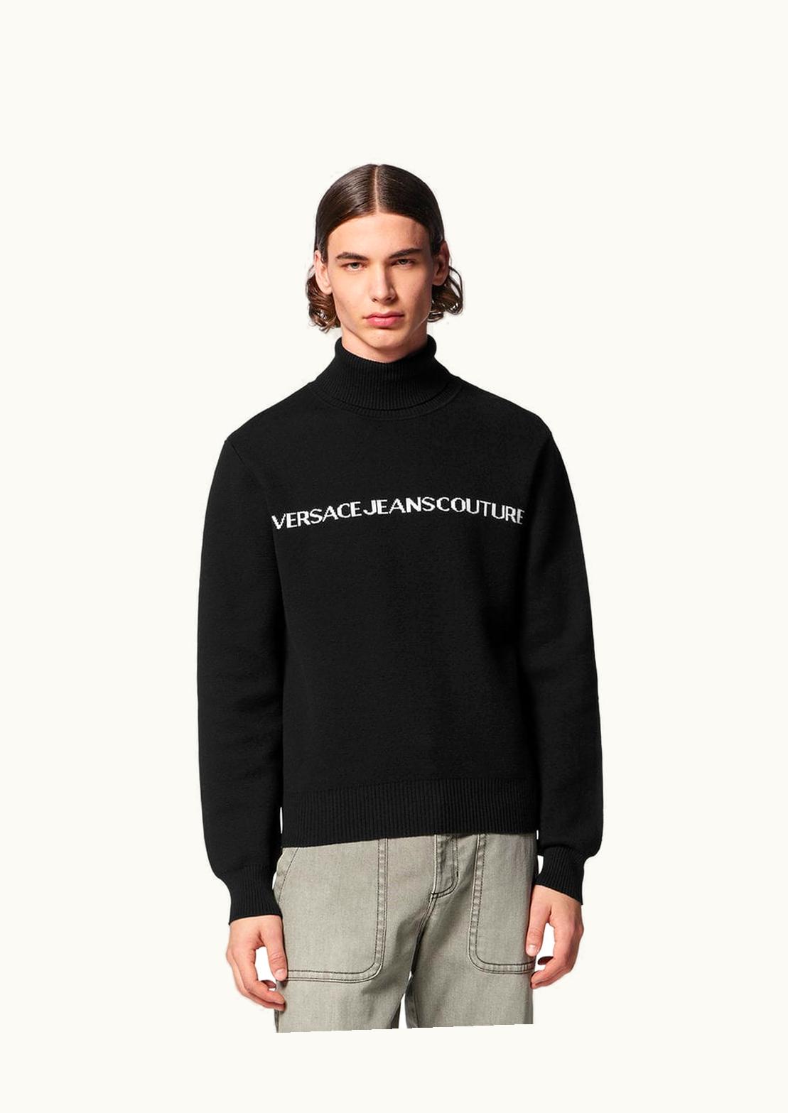 Versace Versace Logo Turtleneck Jumper Black