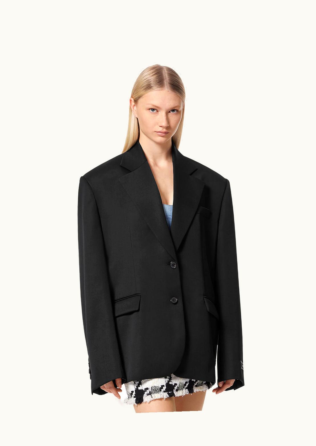 Versace Versace Logo Wool Blazer Black