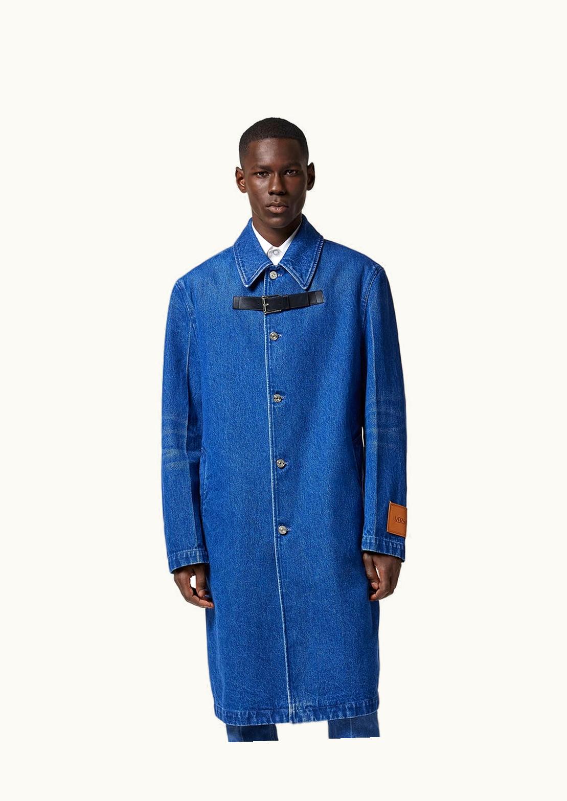 Versace Versace Long Denim Coat Blue