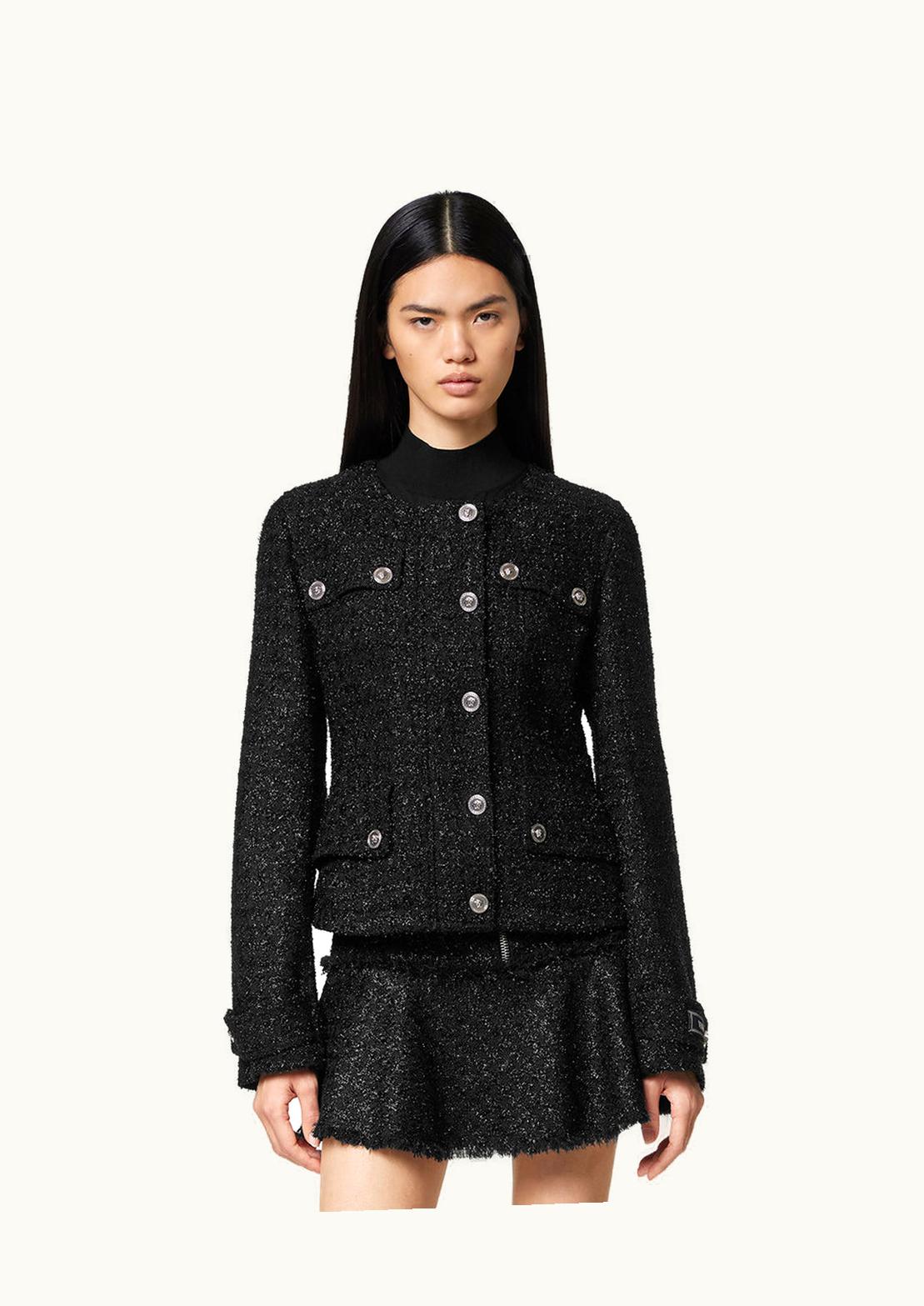 Versace Versace Tailored Lurex Houndstooth Jacket Black