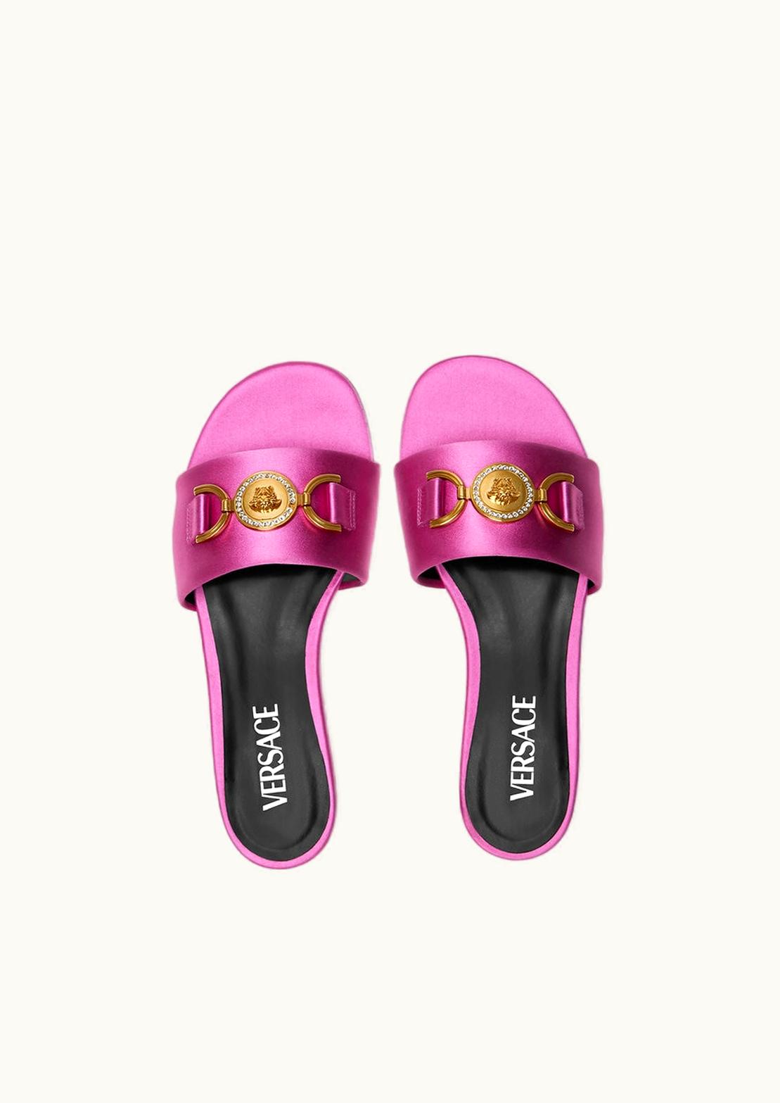 Versace Versace Medusa '95 Satin Flat Sandals Pink