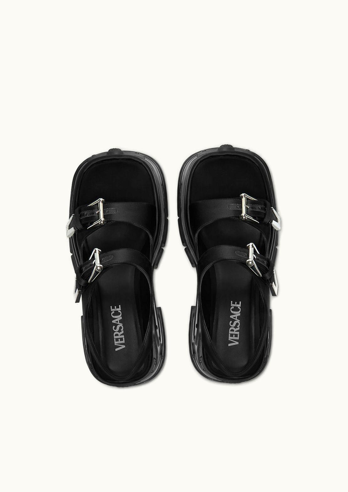 Versace Versace Medusa Anthem Platform Sandals Black Satin