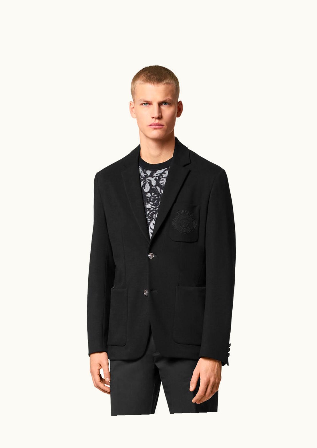 Versace Versace Medusa Badge Single-Breasted Blazer Black Luxe Embroidered Edition