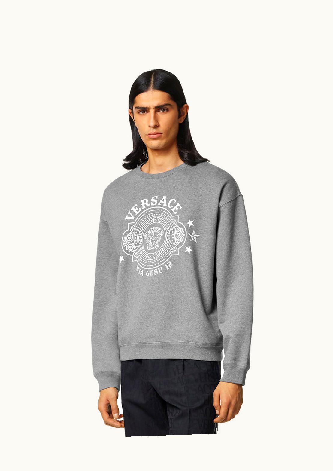 Versace Versace Medusa Badge Crewneck Sweatshirt Gray