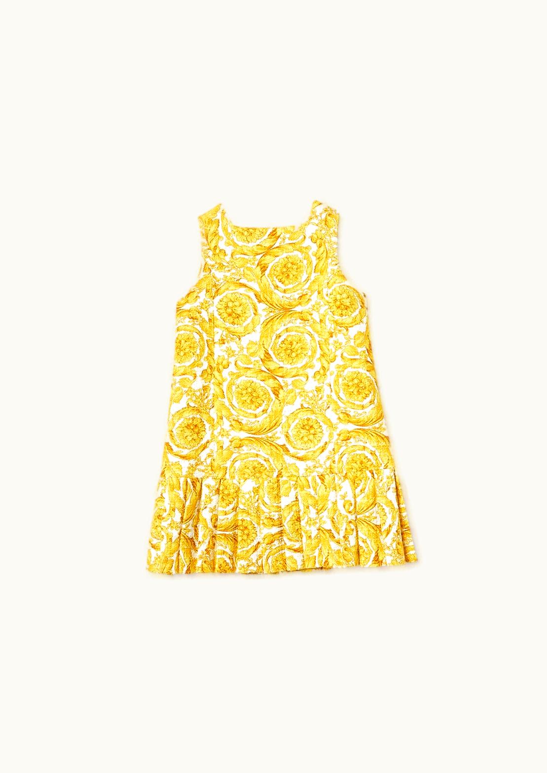 Versace Versace Medusa Barocco Kids Shift Dress Print, White, Gold