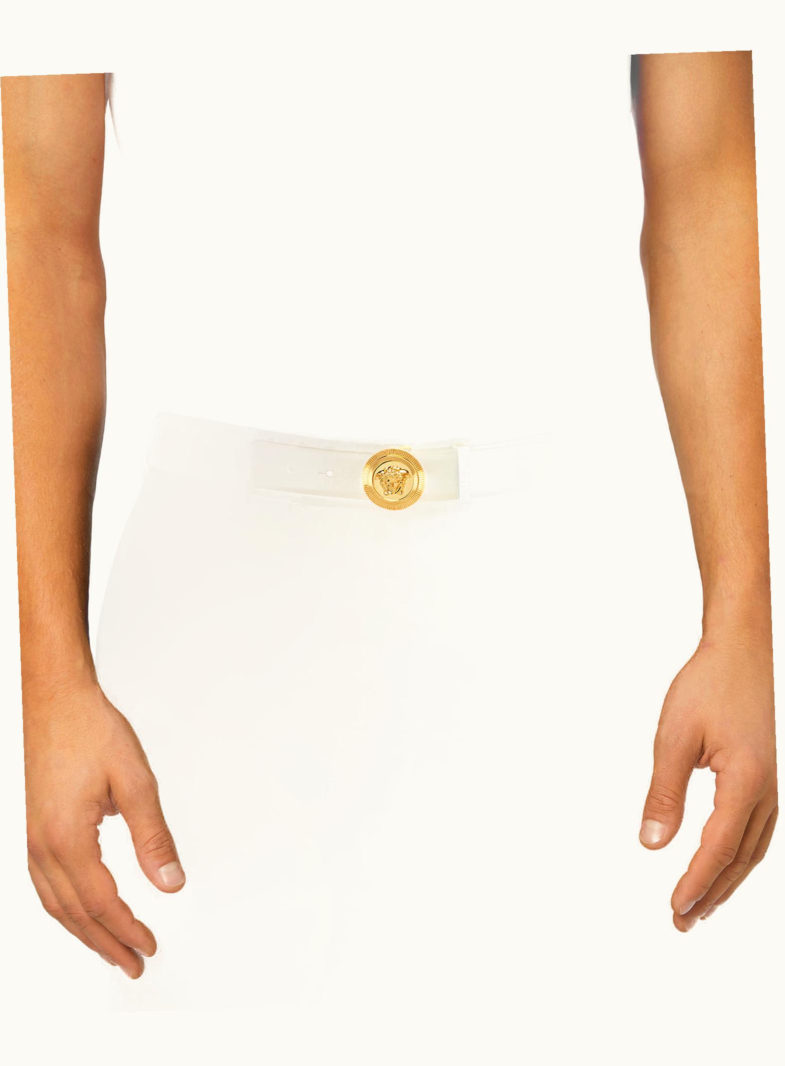 Versace Versace Medusa Biggie Leather Belt Gold Black